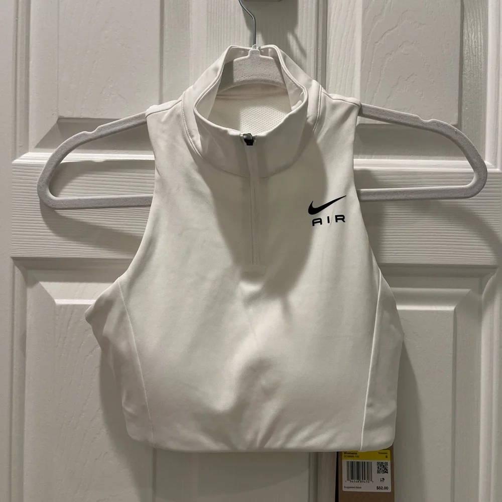 Nike Air Swoosh White Sports Bra - Picture 1 of 4